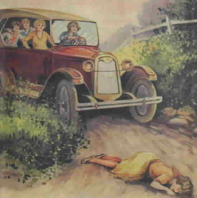 The Outdoor Girls in a Motor Car